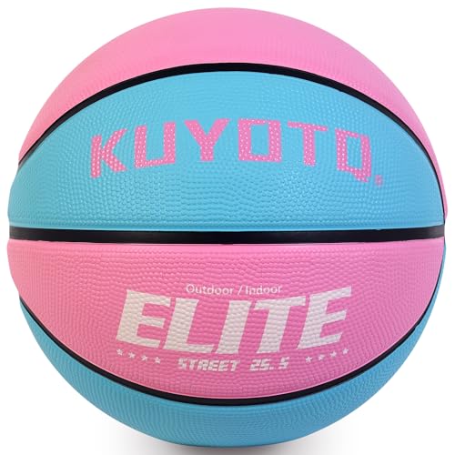 Kids & Youth 25.5-inch Pink Blue Basketball - Thickened Rubber Indoor Outdoor
