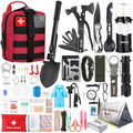 252pcs Red Survival Kit with Emergency Gear, First Aid & Molle System