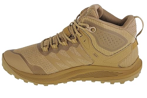 Men's Waterproof Tactical Boots - Merrell Nova 3 Mid, 9.5 Wide, Dark Coyote