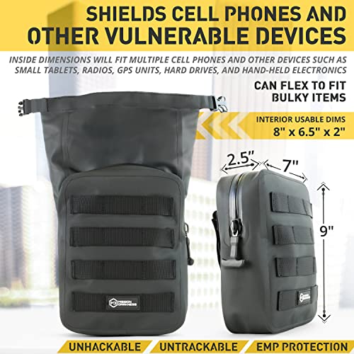 Waterproof Faraday Pouch for Electronics - MOLLE Compatible Signal Blocker