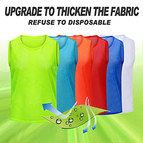 Youth & Adult Soccer Pinnies - Mesh Scrimmage Vests, Large Green