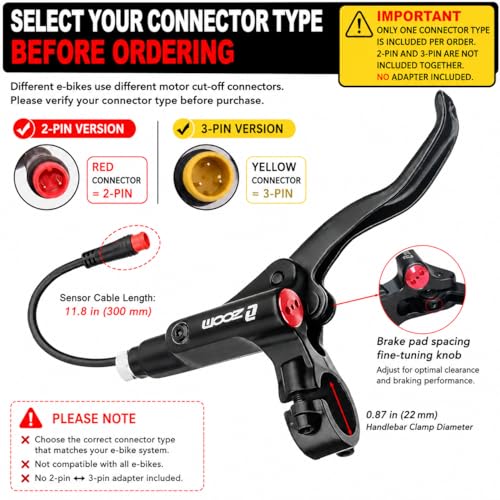 Hydraulic Brake Upgrade Kit for E-Bikes with 2-Pin Connector & 160mm Rotors Black - PeakRider