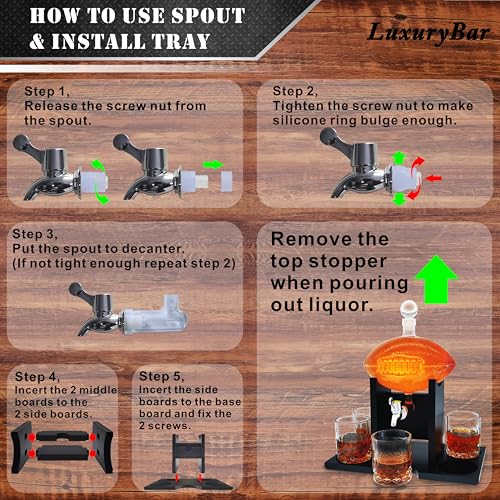 LuxuryBar Football Whiskey Decanter Set with Spout & 4 Chillers - Variation: THIS listing