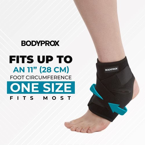 Bodyprox Ankle Support Brace - Breathable Neoprene Sleeve, Adjustable Fit | 1 Pack