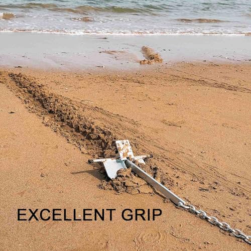 Boat Anchor Kit 13LB Fluke Anchor with Chain & Rope for 20-32 FT Boats
