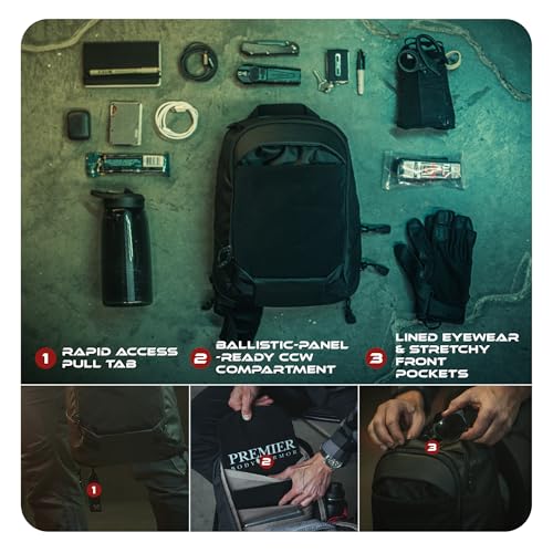Vertx Urban Ghost Tactical Sling Bag - 10L Black CCW Carry Pack with Rapid Access