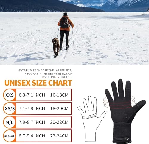 Rechargeable Heated Glove Liners for Men & Women - Black, Medium-Large