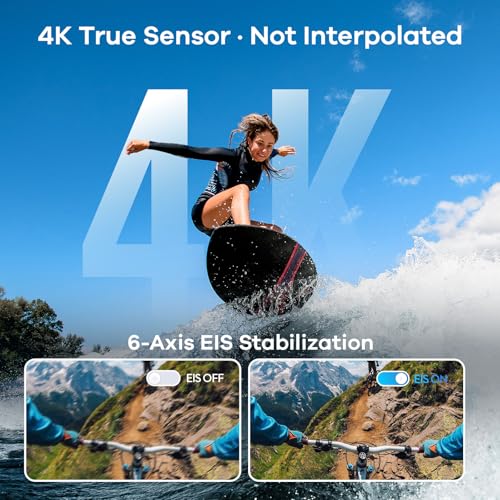 Mini 4K Body Camera with WiFi & Magnetic Mount - Black, Waterproof 20MP Vlogging Camera