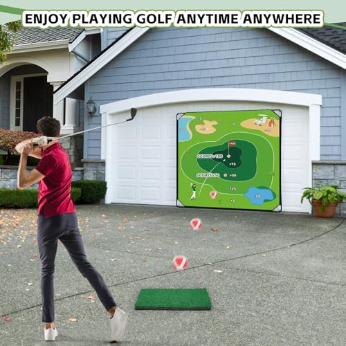Large Outdoor Indoor Golf Chipping Game Set - 71x71 Inches for Adults & Family