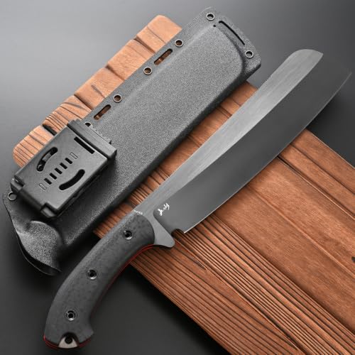 CCFFCC Black Fixed Blade Knife DC53 Steel Full Tang Camping & Hunting Knife