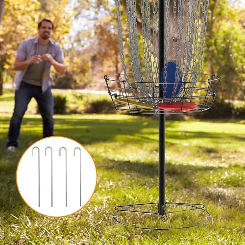 NQV PRO Portable Disc Golf Basket with 24 Heavy Duty Chains - Black