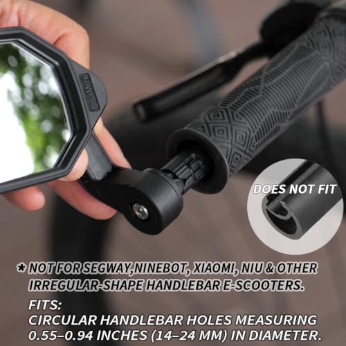 BriskMore Bike End Mirrors with Silver Convex Glass - 1 Pair