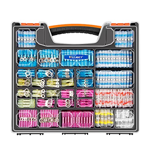 Kuject 1200PCS Heat Shrink Wire Connectors Kit Waterproof Electrical Terminals