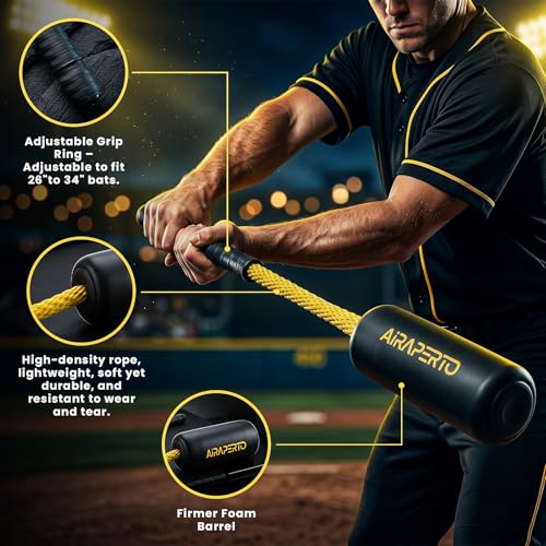 Baseball & Softball Swing Trainer Kit with 8 Practice Balls for All Levels