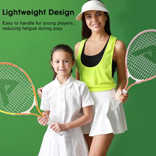 Kids Tennis Racket 23 Inch Sunrise Pink Junior Tennis Racquet with Bag