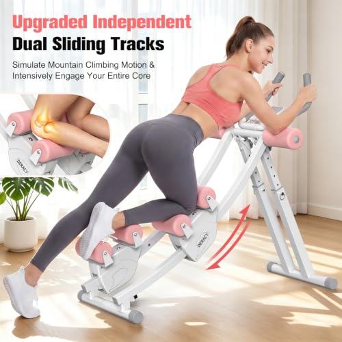 DERACY Adjustable Dual-Track Ab Workout Machine for Full Body Home Gym