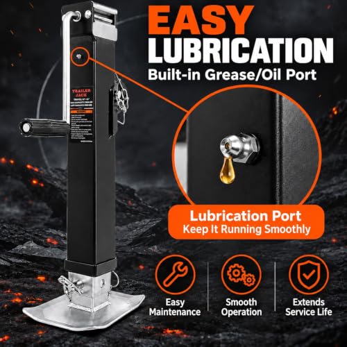 Axiovate 8000 lb Heavy-Duty Trailer Jack 28-Inch Drop Leg, Side Mount
