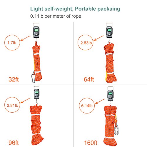 Orange 8mm 230ft Static Climbing Rope 13 Core for Rescue & Outdoor Activities