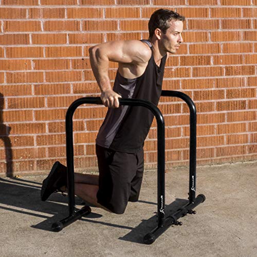 Adjustable Power Dip Station for Home Gym - Black/Lite