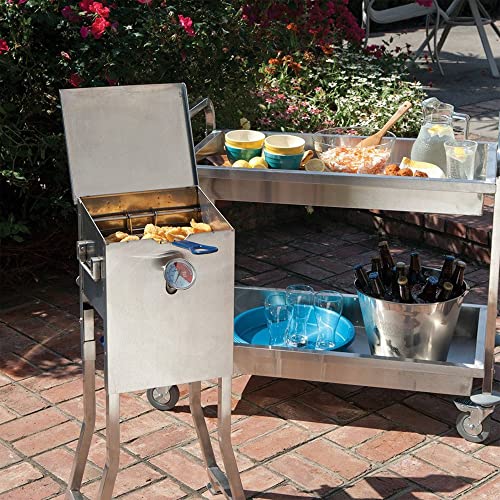 Bayou Classic 2.5-Gallon Stainless Steel Deep Fryer with Thermometer & Regulator