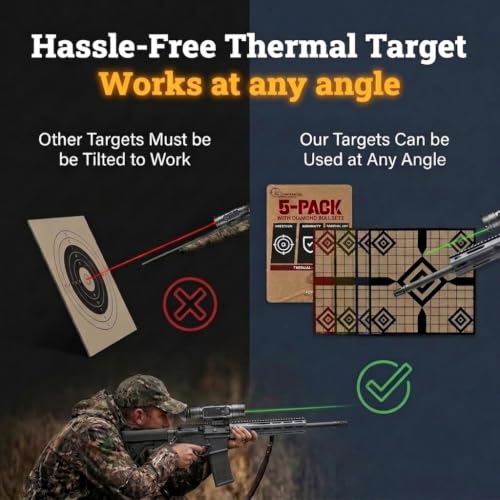 Diamond Thermal Zeroing Targets for Scopes - Passive Range Practice, 5 Pack