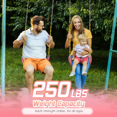 Pink Heavy Duty Kids Swing Seat with 66-Inch Chains & Safety Hooks