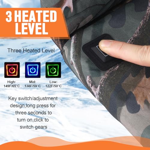 Heated Hunting Seat Cushion with Back Support - Woodland Camo, 2 Pack