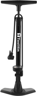 **TOOLITIN Bike Pump - High Pressure 160 PSI Floor Pump with Gauge | Compatible with Presta & Schrader Valves**