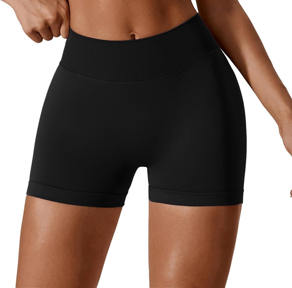 Skiennix Women's Seamless Athletic Shorts - High Waisted, Breathable & Buttery Soft Workout Shorts