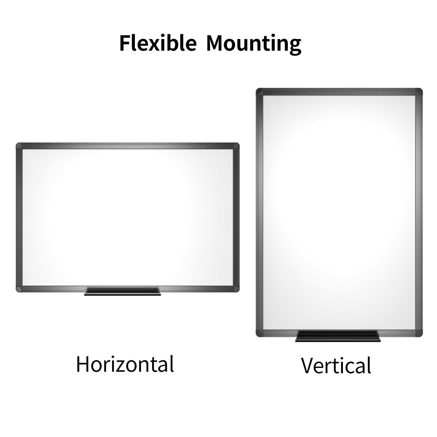 VIZ-PRO Magnetic Whiteboard/Dry Erase Board with Black Aluminium Frame, 24 X 18 Inches, Includes 1 Eraser & 2 Markers & 4 Magnets