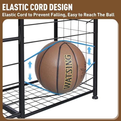 Sports Equipment Storage Rack with Bat Holder for Garage & Gym