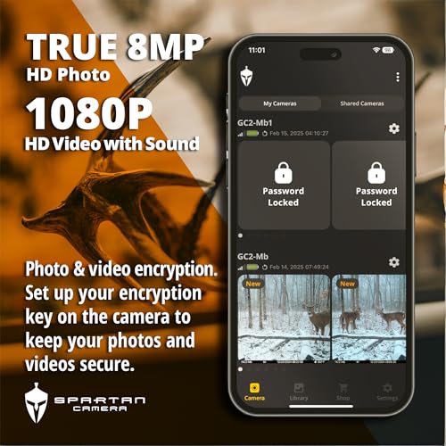 Cellular Trail Camera with 4G LTE, Night Vision, 1080P Video, APP Control - Spartan Areus / Multi-Carrier