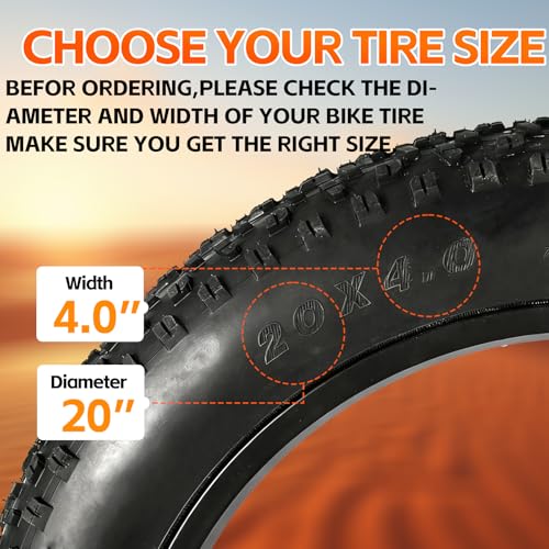 20x4 Fat Bike Tire - All-Terrain High-Performance Replacement for MTB & E-Bikes with 2 Tubes - Variation: 20*4.0 / Qty 2 Tires+2 Tubes
