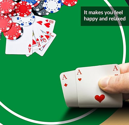 Nuveti 47''x47'' Green Poker Mat for Texas Holdem – Non-Slip, Waterproof, 6-8 Player Tabletop