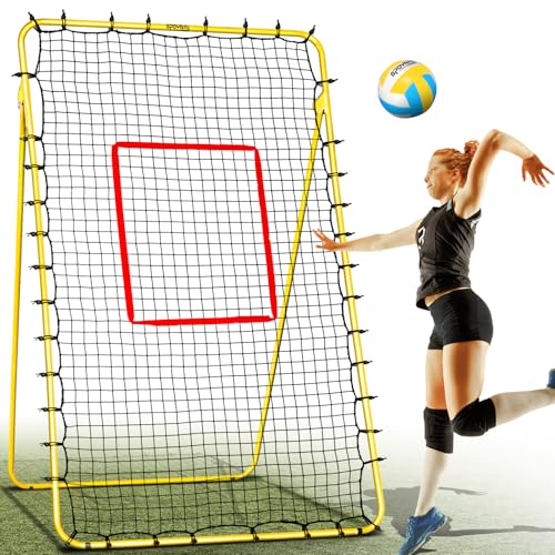 Volleyball Rebounder Net 4x7 ft with 5 Rebound Angles Practice Equipment