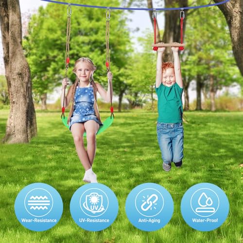 FAHKNS 65FT Ninja Warrior Obstacle Course for Kids & Adults Backyard Play Set