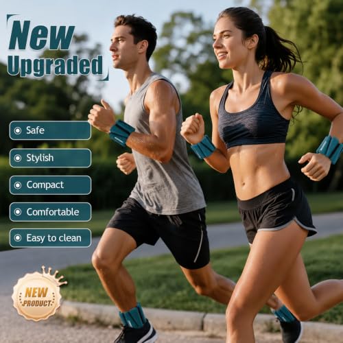 Adjustable Ankle Weights Set of 2 - 4 lb Pair with Variation Deep Emerald for Fitness