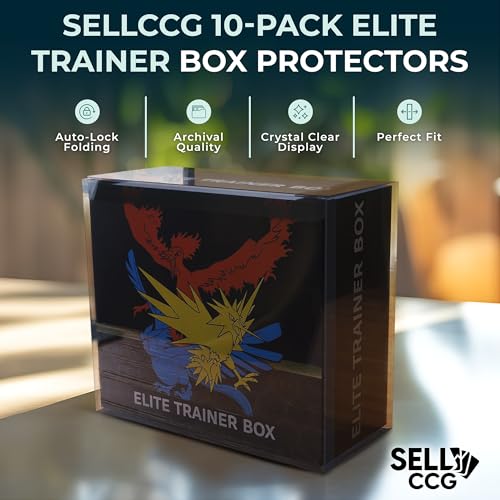 10 Pack ETB Protector Cases for Standard Size Elite Trainer Boxes - Clear Plastic Storage