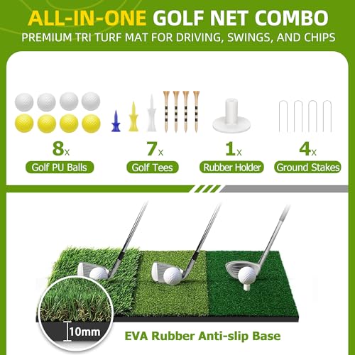 Golf Practice Net 10x7ft Heavy Duty Backyard Chipping & Driving Net with Bag - Variation of THIS listing
