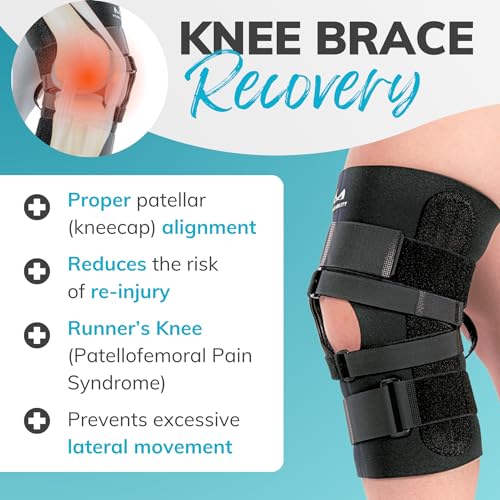 Large Knee Brace with Patellar Stabilizer for Dislocation Support - Lateral & Medial Straps