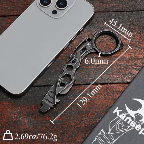 Blackwash Titanium PryMate Multitool with Glass Breaker & Bottle Opener - Versatile EDC Tool