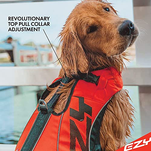 EzyDog DFD X2 Dog Life Jacket Yellow Large with Grab Handle & Reflective Trim