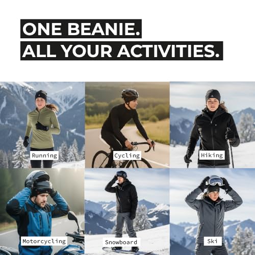 One Size White Skull Cap Helmet Liner Running Beanie - Thermal & Moisture Wicking