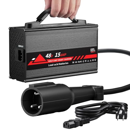 48V Golf Cart Battery Charger for Club Car Precedent & DS 1995-2008 - 15A Overcharge Protection