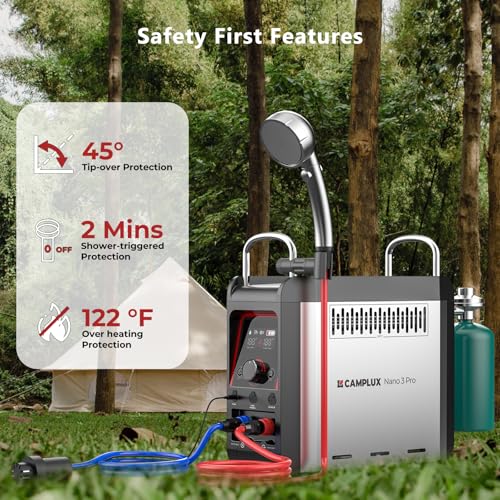 CAMPLUX Nano 3 Pro Portable Battery-Powered Water Heater & Shower - Camping & Outdoors