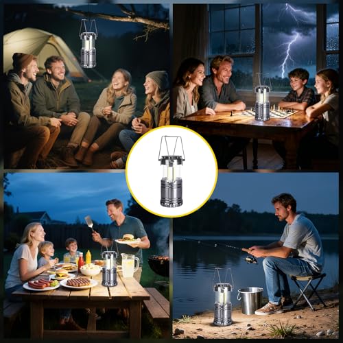 Camping Lantern Battery Pack - 20 Black LED Lanterns with 60 AA Batteries