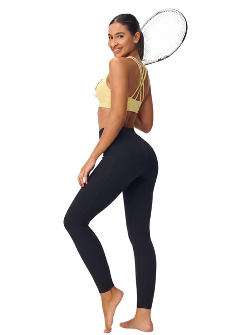 Omwilddo High Neck Cross Back Sports Bra for Women Light Support Yoga Bralette Thin Strap Removable Pads Pilates Workout Top Yellow XXL