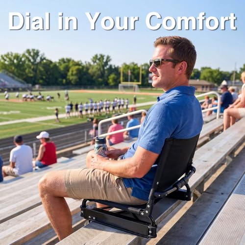 HUTMANG Wide 2-Pack Swivel Stadium Seats with Back & Cushion, Adjustable Tension