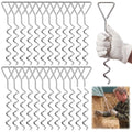 25 Pack Spiral Ground Stakes for Hay Tarp Anchors - 16 Inch Metal Stakes