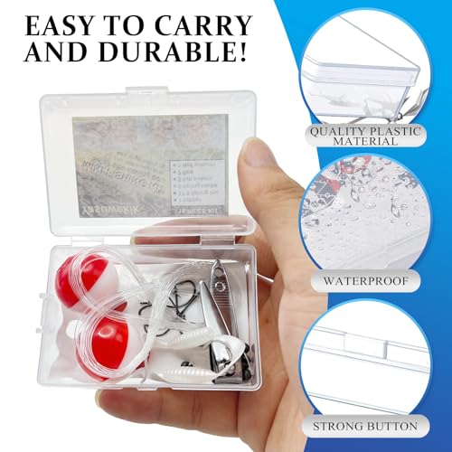 36 Pack Mini Fishing Kits for Kids - Portable Survival Tackle Set with Case, Hooks, Bobbers & Accessories - Great for Beginners & Gifting